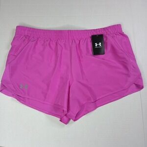 Under Armour Women's Fly 8 3" Shorts Size XL XLarge Pink 1382438 572 NWT NEW